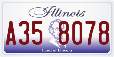 IL license plate A358078