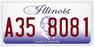IL license plate A358081