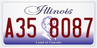 IL license plate A358087