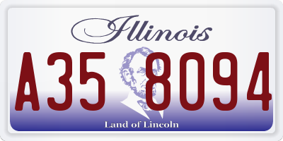 IL license plate A358094