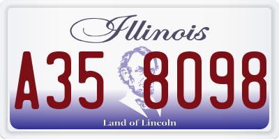 IL license plate A358098
