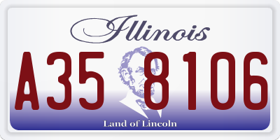 IL license plate A358106