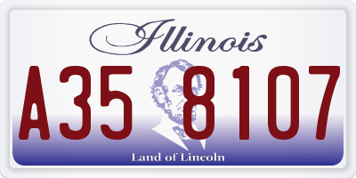 IL license plate A358107
