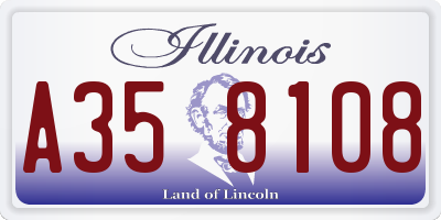 IL license plate A358108