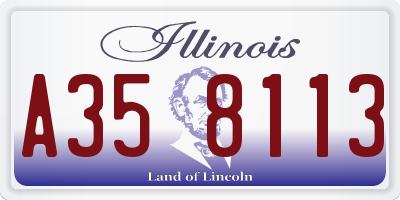 IL license plate A358113