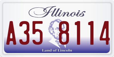 IL license plate A358114