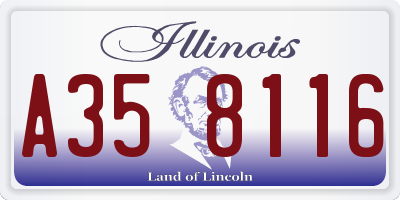 IL license plate A358116