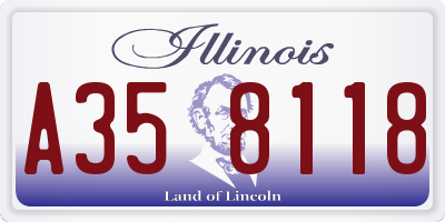 IL license plate A358118