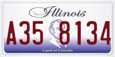 IL license plate A358134