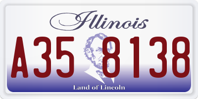 IL license plate A358138