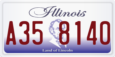 IL license plate A358140