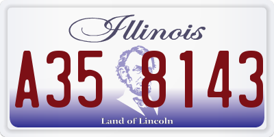 IL license plate A358143
