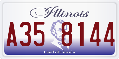 IL license plate A358144