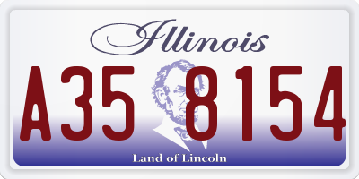 IL license plate A358154