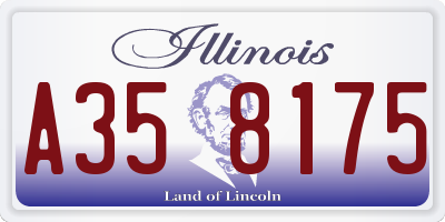 IL license plate A358175