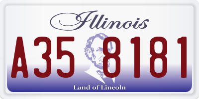 IL license plate A358181