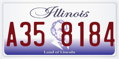 IL license plate A358184
