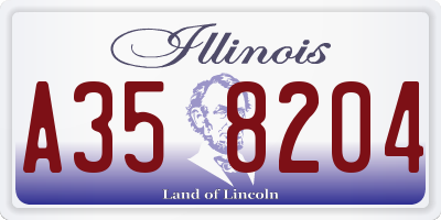 IL license plate A358204