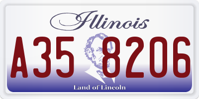 IL license plate A358206