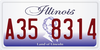 IL license plate A358314