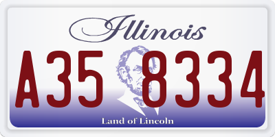 IL license plate A358334