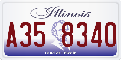 IL license plate A358340