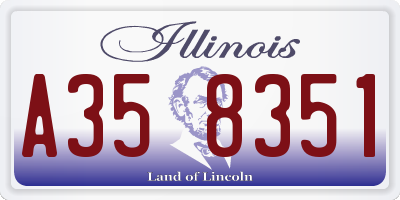 IL license plate A358351