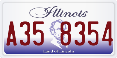 IL license plate A358354