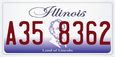 IL license plate A358362