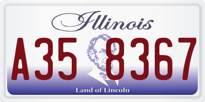 IL license plate A358367