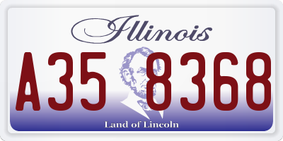 IL license plate A358368