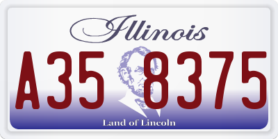 IL license plate A358375
