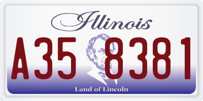 IL license plate A358381
