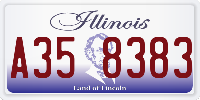 IL license plate A358383