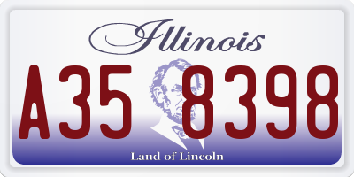 IL license plate A358398