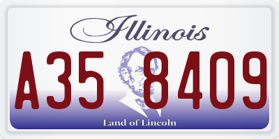 IL license plate A358409