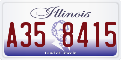 IL license plate A358415