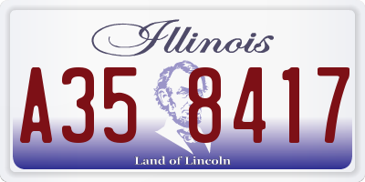 IL license plate A358417