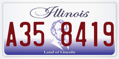 IL license plate A358419
