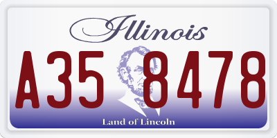 IL license plate A358478