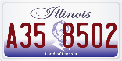 IL license plate A358502