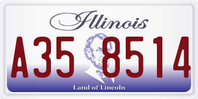 IL license plate A358514