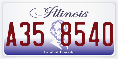 IL license plate A358540