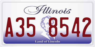 IL license plate A358542