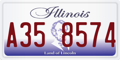 IL license plate A358574