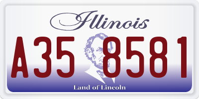 IL license plate A358581