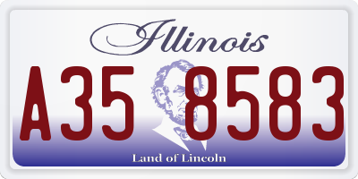 IL license plate A358583