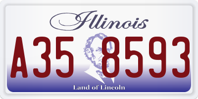 IL license plate A358593