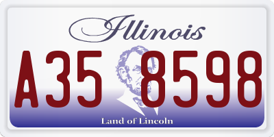 IL license plate A358598