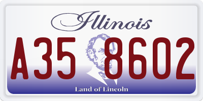 IL license plate A358602